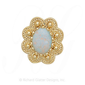 GS086 OP - 14 Karat Gold Opal Slide 